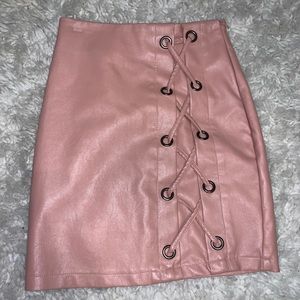 Pink Faux Leather Charlotte Russe Mini Skirt